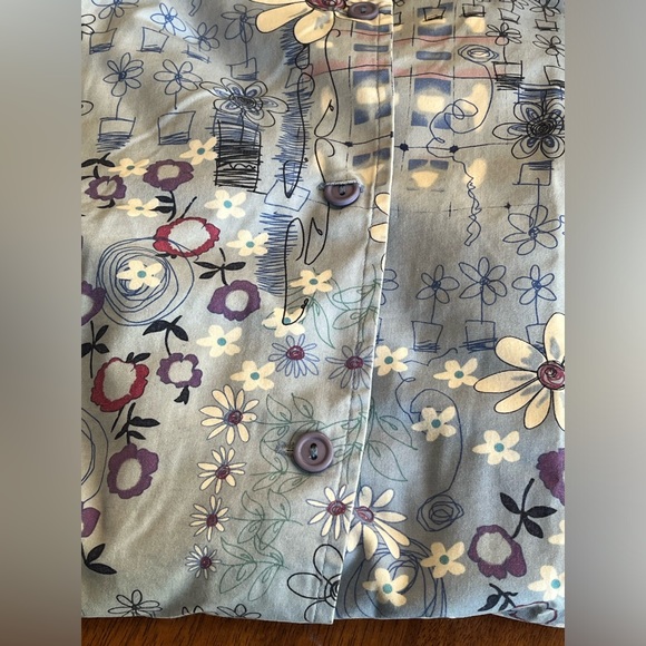 Light Blue Floral Lab Coat - Picture 3 of 6